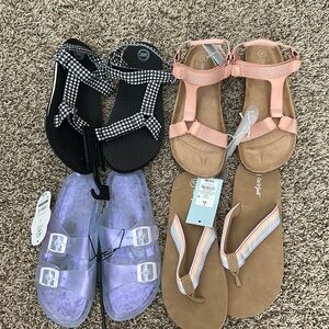Cat & Jack & Wonder Nation Sandals-2 pairs Cat & Jack and 2 pairs Wonder Nation
